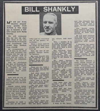 Bill Shankly's column - 7 September 1971